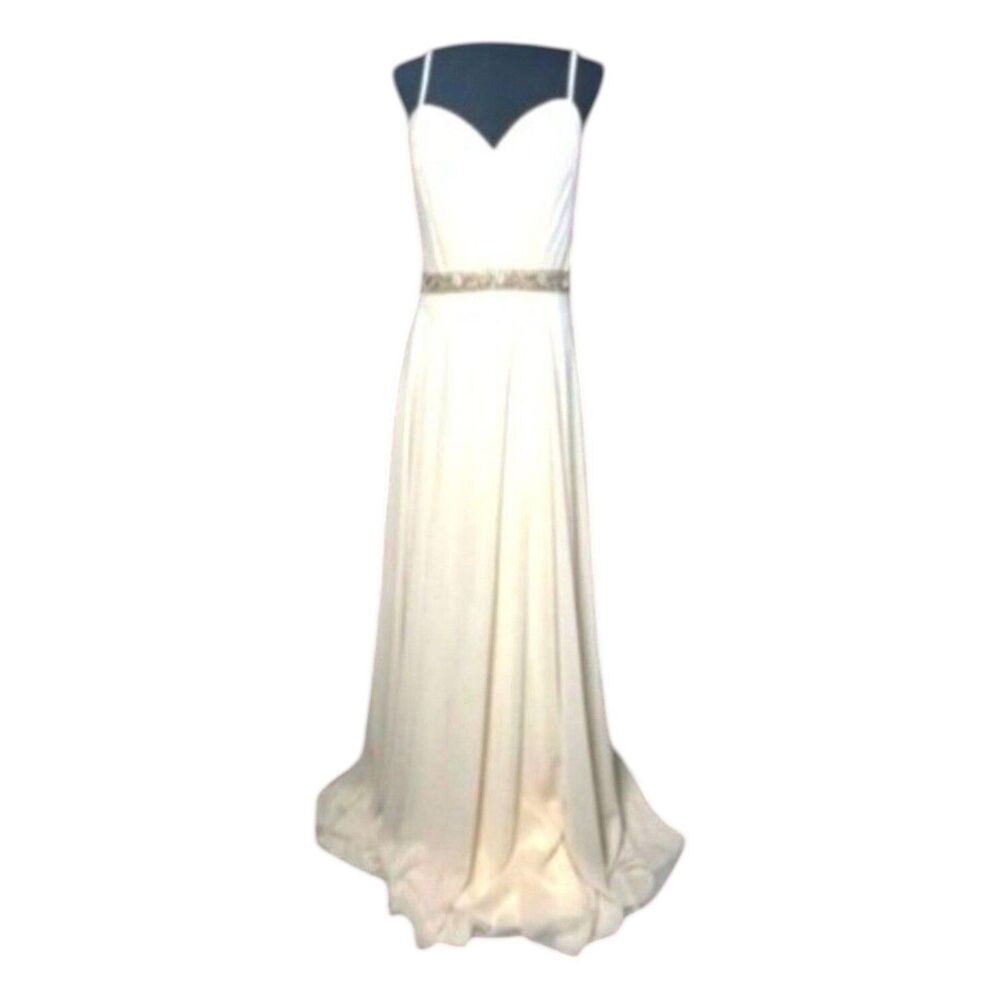 Cinderella Divine NWT Peach Formal Gown Beaded Waist Size 12
